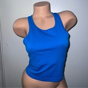 Lululemon Ebb to Street Cropped Racerback Tank Top Blue